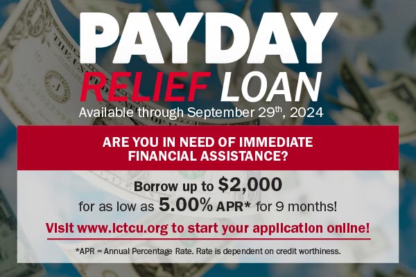 Pay day relief loan. borrow up to $2000 for as loas 5% APR for 9 months
